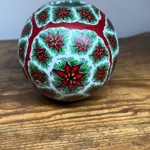 MAGIC GLOW CANDLE Christmas Mood Sitting Venetian Glass Technique Unscented - Picture 2 of 6